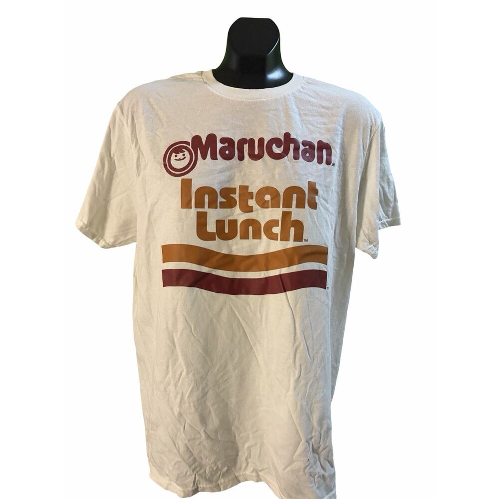 Maruchan Instant Lunch Tee Mens Size Large Graphic White Short Sleeve Crew Neck
